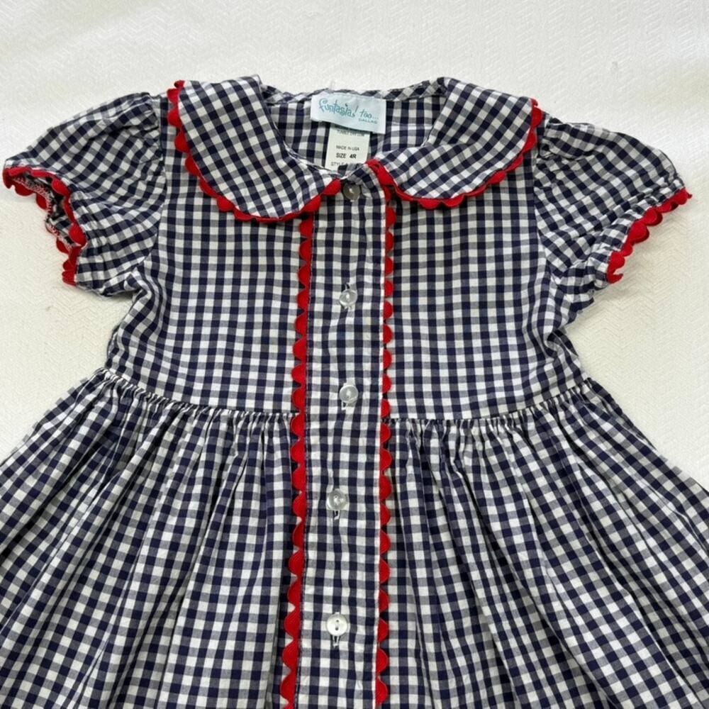 Funtasia Too Vintage Western Gingham Dress 4T - Picture 4 of 8